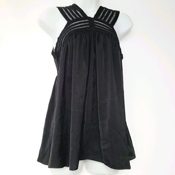Max Studio Black Highneck Flowy Sleeveless Blouse - Picture 1 of 10